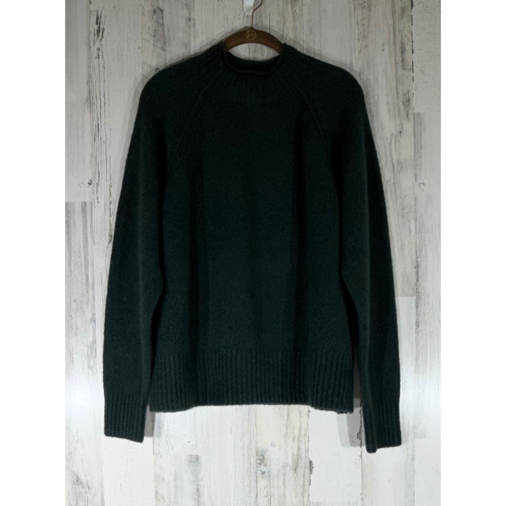 Banana Republic Relaxed Mock Neck Sweater XL Hunter Forrest Green Wool Yak Hair